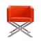 Manhattan Comfort Hollywood Lounge Accent Chair in Orange and Polished Chrome AC050-OR - alternate 3